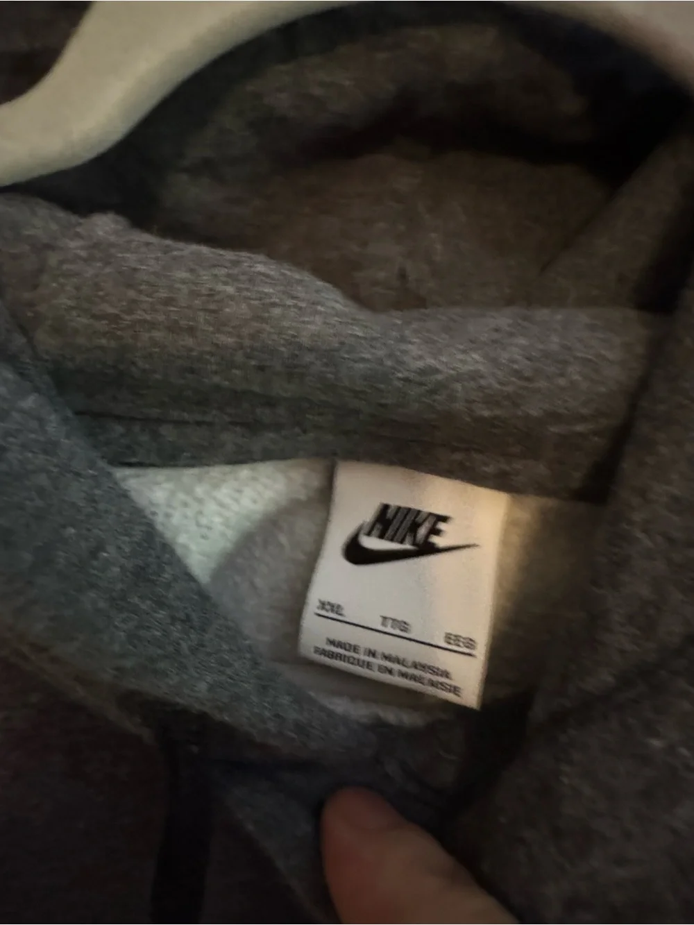 Nike Men’s XXL Gray Fleece Pullover Hoodie Swoosh Logo Sweatshirt 2XL